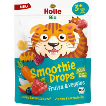 Holle Bio Ovocie a zelenia mrazom sušená zmes Smoothie Drops od 3 rokov